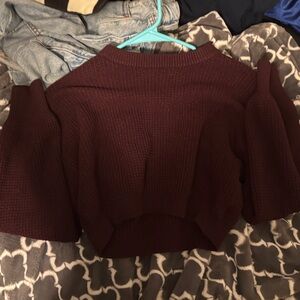 La Hearts Deep Burgundy Knit Top